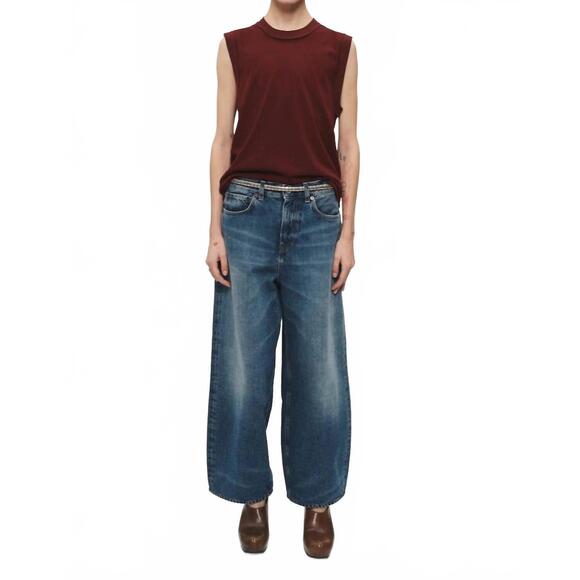 NEW 6397 cropped roomy jean in heirloom blue